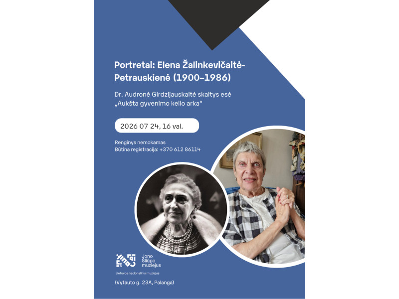 Portretai: Elena Žalinkevičaitė-Petrauskienė (1900–1986).  Dr. Audronės Girdzijauskaitės skaitymai