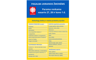 Startuoja 5-oji Caritas paramos Ukrainai akcija: 3 dienas 30 savivaldybių rinks daiktus ir maistą 