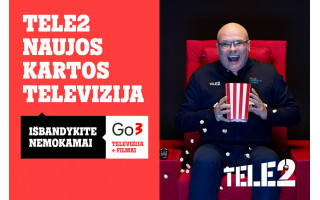 „Tele2“ pasiūlymas televizijai „Go3“: 1 mėn. nemokamų filmų, serialų ir kitų pramogų be įsipareigojimų