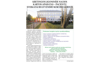 KRETINGOS LIGONINĖJE NAUJOS KARTOS APARATAS – PACIENTŲ SVEIKATAI IR GYVENIMO KOKYBEI GERINTI