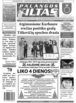 Palangos tilto laikraštis, Data: 2013-12-15, Numeris: 95 (1236) 