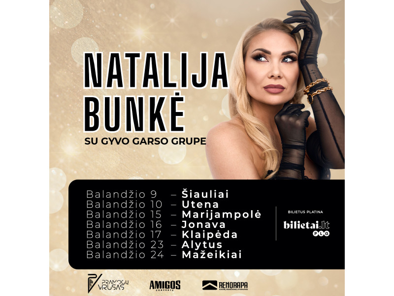 Natalija Bunkė leidžiasi į koncertinę kelionę po Lietuvą – Klaipėdos Žvejų rūmuose koncertuos balandžio 17-ąją