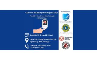 Palangoje organizuojama cukrinio diabeto prevencijos akcija