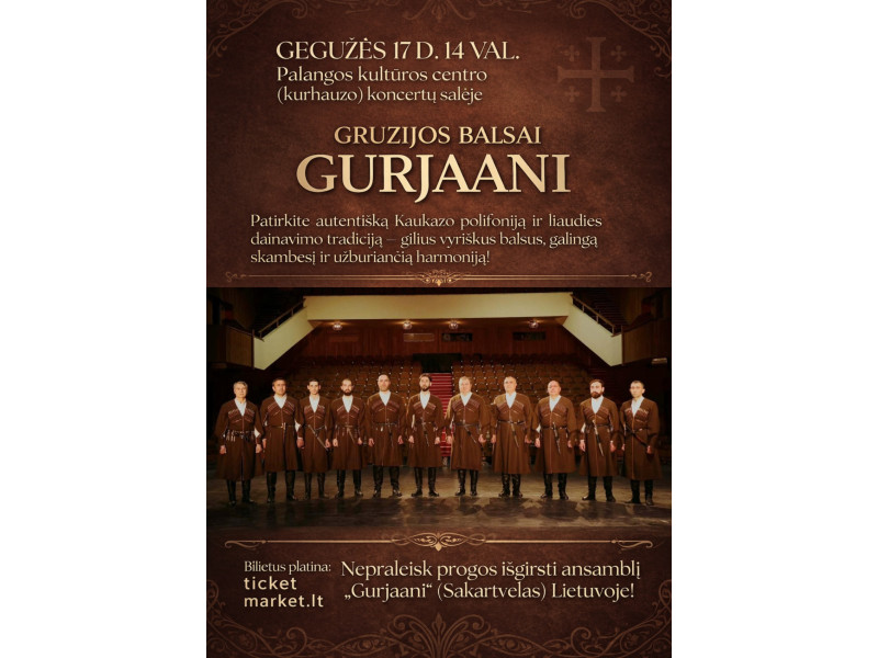 Gegužės 17 d. 14 val. Kurhauze skambės galinga, archajiška  Sakartvelo polifonija