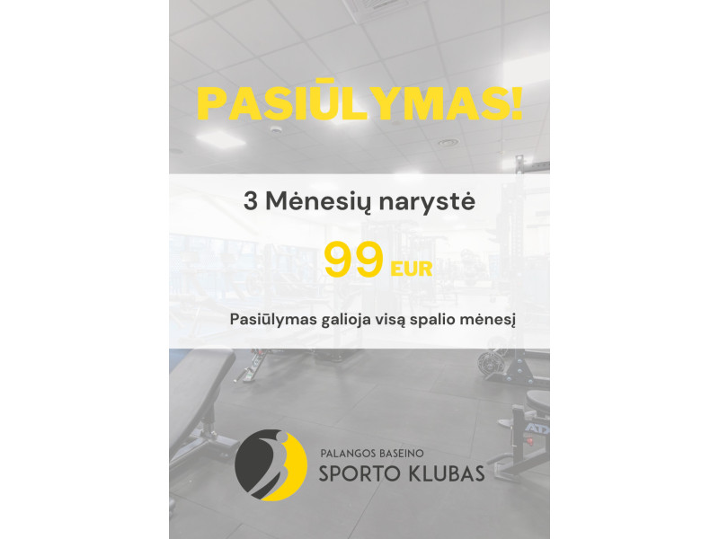 Palangos baseino sporto klubas siūlo trijų mėnesių narystę tik už 99 eurus