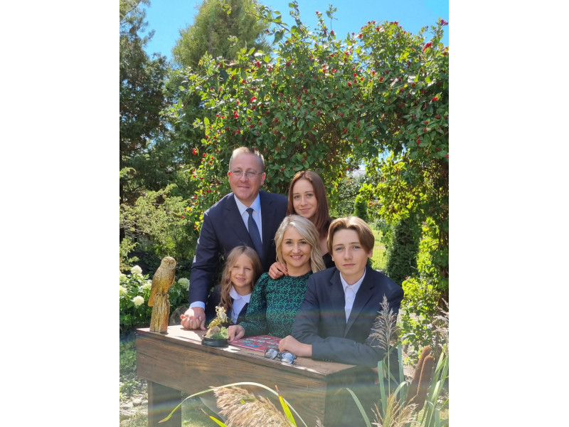 Meras Šarūnas Vaitkus su žmona Vilma, dukromis Ieva ir Gabija bei sūnu Domantu