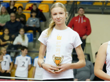 Palangos sporto centro vidurio blokuotoja Deimantė Pečiulytė, pripažinta geriausia komandos žaidėja