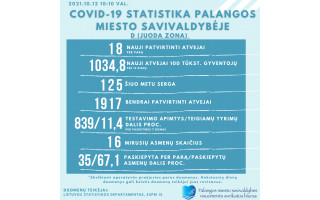 Antradienį Palangoje užfiksuota 18 naujų COVID-19 atvejų, 125 miestelėnai serga