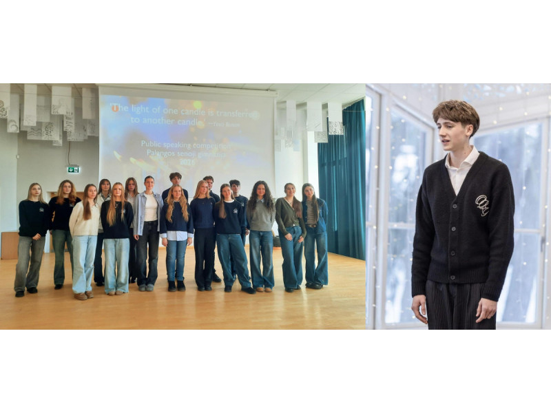 Gimnazistas Domantas Vaitkus laimėjo Palangos senosios gimnazijos anglų kalbos viešojo kalbėjimo konkursą