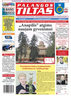 Palangos tilto laikraštis, Data: 2014-04-17, Numeris: 30(1268) 