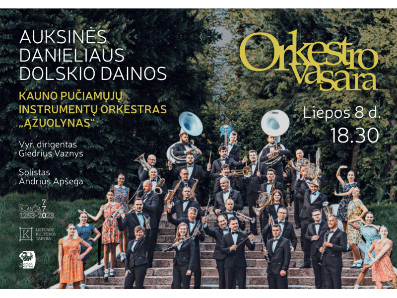 „Orkestro vasaros“ koncerte Palangoje –  auksinės Danieliaus Dolskio dainos 