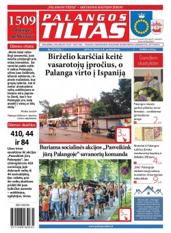 Palangos tilto laikraštis, Data: 2019-07-05, Numeris: 26 (1701) 