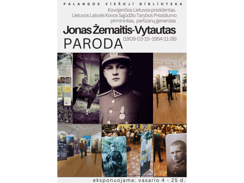 Bibliotekoje – kilnojamoji paroda „Kovojančios Lietuvos prezidentas. Jonas Žemaitis-Vytautas (1909–1954)“