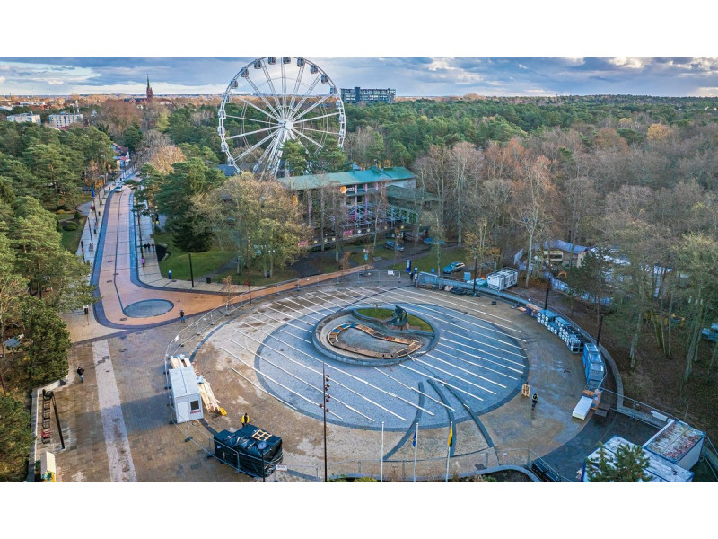 Čiuožyklos statybos Palangoje. FOTO: ALDAS KAZLAUSKAS