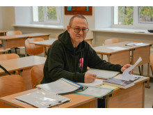 Moksleivių kūrybą vertino poetas Gintaras Grajauskas.