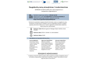 Kviečiame registruotis į seminarą„Daugiabučių namų atnaujinimas / modernizavimas“