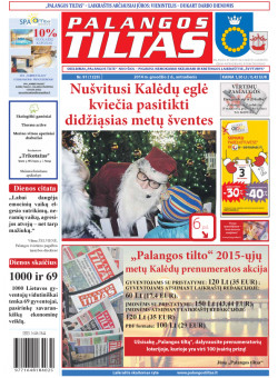 Palangos tilto laikraštis, Data: 2014-12-01, Numeris: 91(1329) 