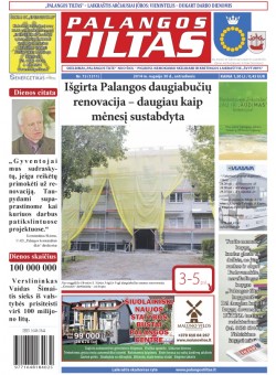 Palangos tilto laikraštis, Data: 2014-09-29, Numeris: 73(1311) 