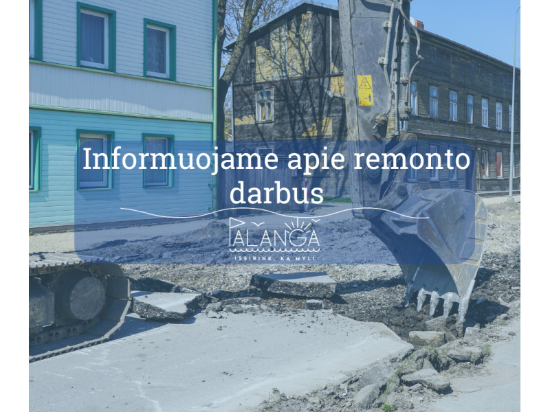 Vyksta Palangos poliklinikos Vytauto g. 92 atnaujinimo darbai. Suplanuotas poliklinikos teritorijos sutvarkymas