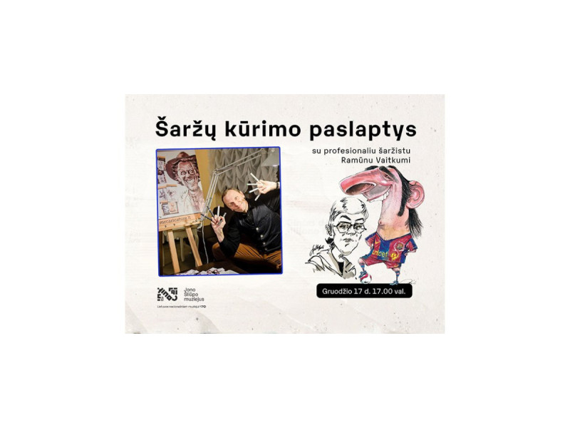 Šaržų kūrimo paslaptys su profesionaliu šaržistu Ramūnu Vaitkumi
