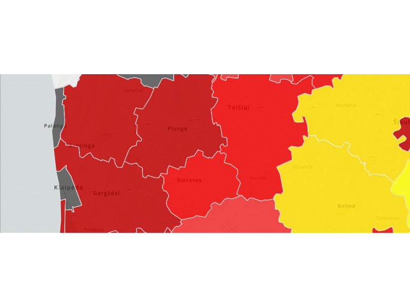 Palangą gniaužia COVID-19:nuo trečiadienio, rugpjūčio 11 d., Palanga – juodojoje COVID–19 zonoje