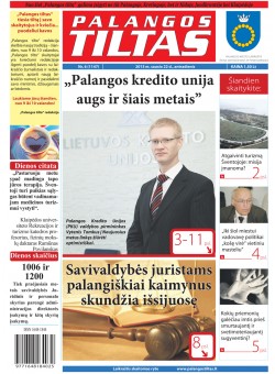 Palangos tilto laikraštis, Data: 2013-01-22, Numeris: 6 (1147) 