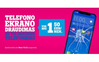 Telefono ekrano draudimas: vos per kelias minutes ir tik nuo 1,50 Eur/mėn