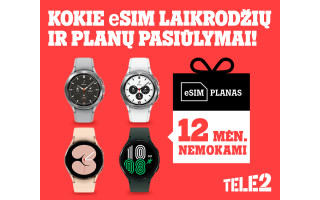 „Tele2“ pasiūlymas: nuolaidos išmaniesiems laikrodžiams su eSIM ir jų planams
