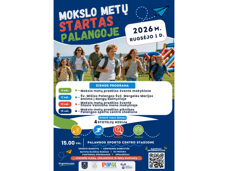 Kviečiame į nuotaikingą ir smagią Mokslo metų pradžios šventę Palangoje