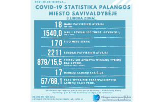 Ketvirtadienį Palangoje – 18 nauji COVID atvejai, kurorte šiuo metu serga 117 žmonės