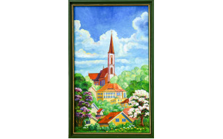 Jubiliejinė paroda: ryškūs ir spalvingi menininko Juozo Šakinio „Prisiminimų potėpiai"