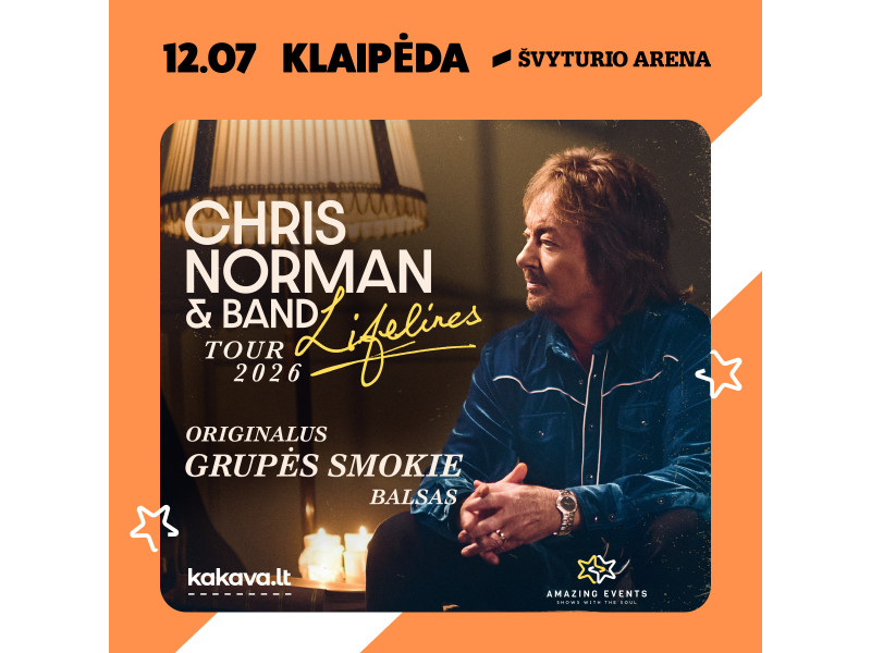 Legendinis britų atlikėjas Chris Norman koncertuos Klaipėdoje gruodžio 7 dieną