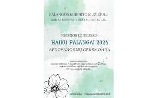 Kviečiame į poezijos konkurso „Haiku Palangai 2024“ apdovanojimų ceremoniją