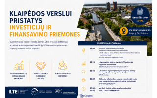 Klaipėdoje pristatys finansavimo priemones verslo ir regiono plėtrai