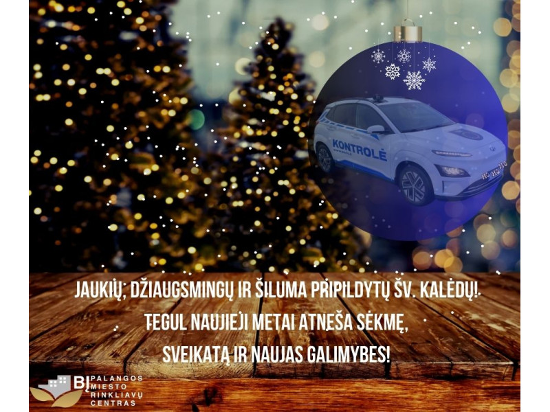 Palangos miesto rinkliavų centras sveikina su šv. Kalėdomis ir artėjančiais Naujaisiais metais