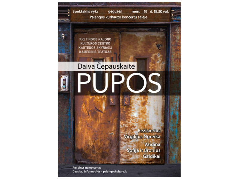 Kartenos teatro dovana Palangai - nemokamas spektaklis "Pupos"