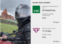 Į skolas įklimpęs, bet brangiu, neseniai įsigytu motociklu besipuikuojantis Palangos verslininkas Matas Gailevičius  VMI akiratyje – nuo pernai