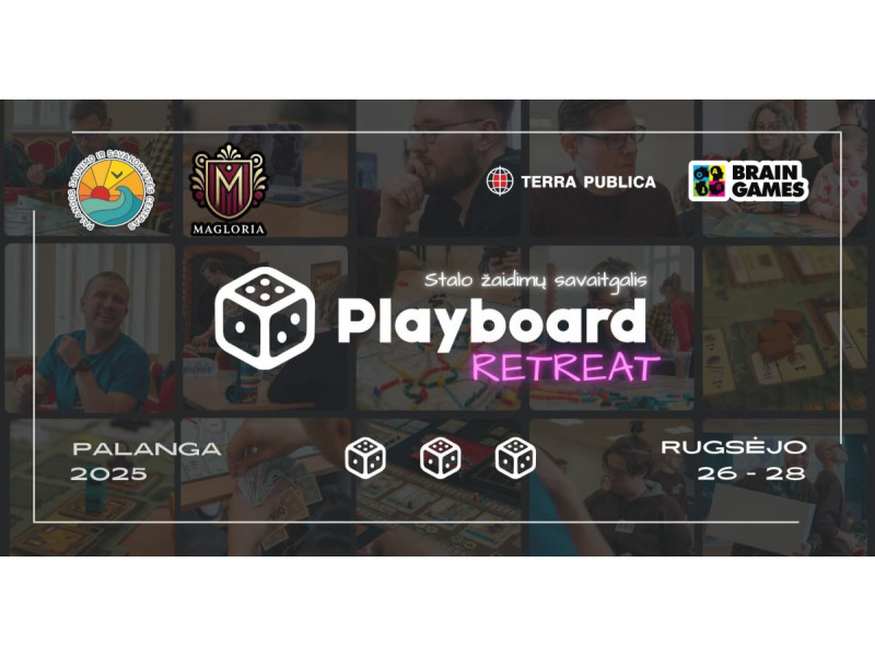 Rugsėjo 26–28 dienomis Playboard Retreat '25, Palanga – stalo žaidimų savaitgalis!