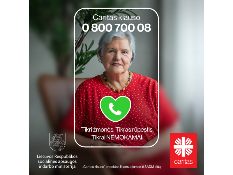 Startuoja „Caritas klauso“ – emocinės pagalbos linija vyresniems