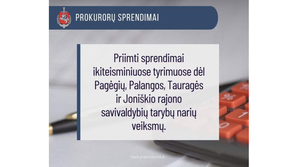 Generalinė prokuratūra nutraukė tyrimus dėl „čekiukų“ Palangos miesto tarybos narių Dainiaus Želvio ir Sauliaus Simės atžvilgiu 