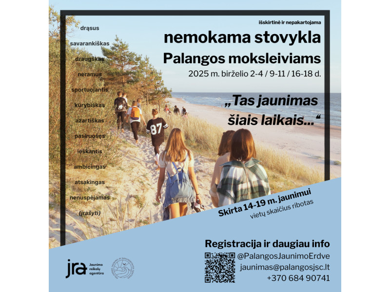 Nemokama stovykla Palangos jaunimui