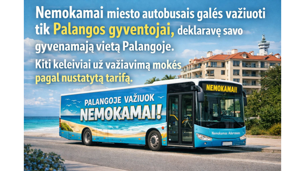 Nuo birželio visi Palangos gyventojai miesto autobusais galės važiuoti nemokamai 