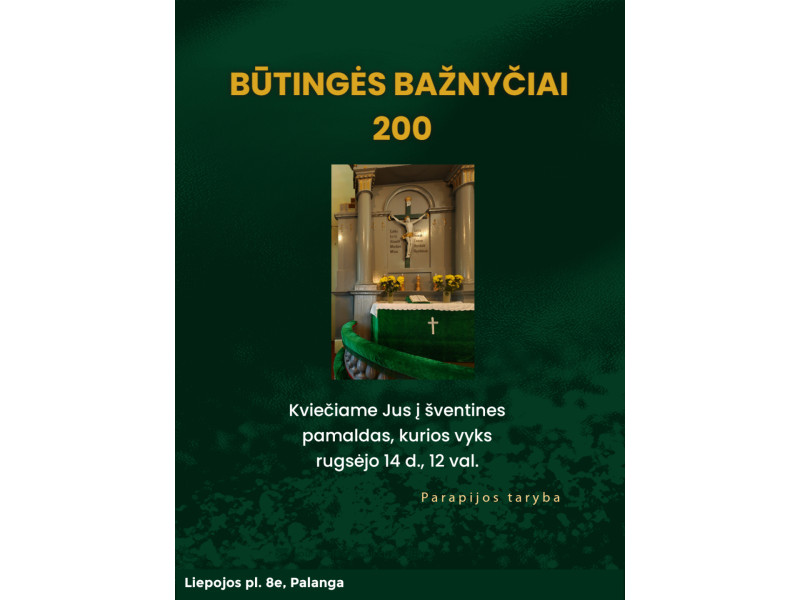 Kviečia į šventines pamaldas