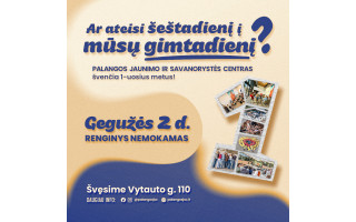Palangos jaunimo ir savanorystės centras kviečia kartu įšvęsti pirmąjį gimtadienį