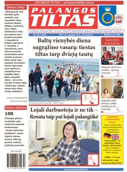 Palangos tilto laikraštis, Data: 2017-09-25, Numeris: 69(1600) 