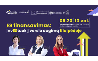 Rugsėjo 20 d. kviečiame į renginį - seminarą apie finansavimo galimybes