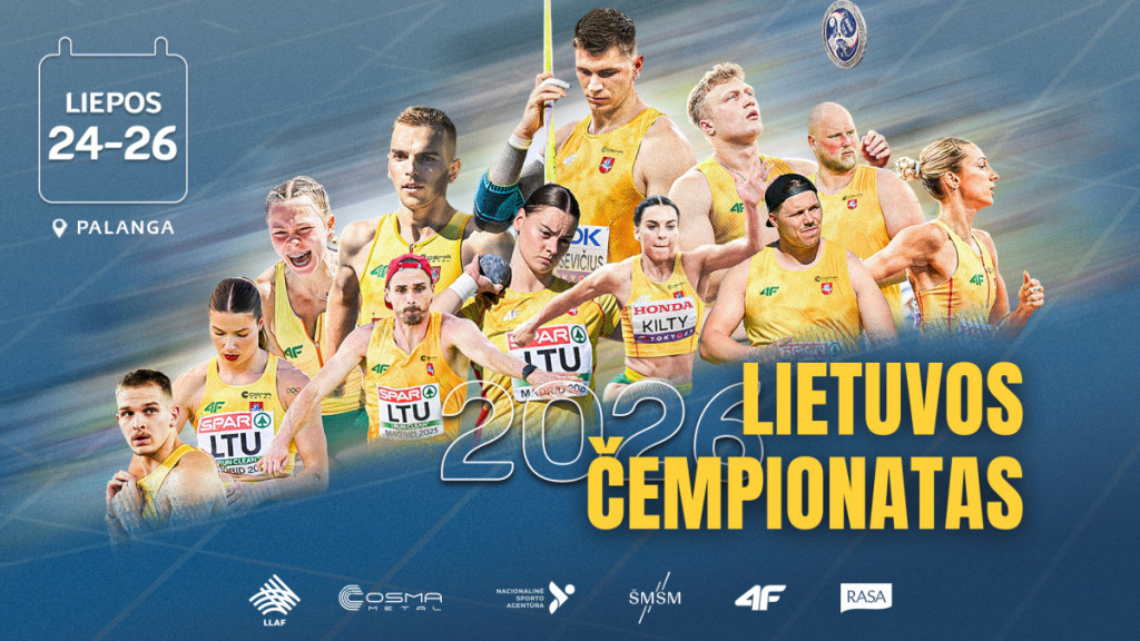 Liepos 24–26 dienomis Palangoje vyks Lietuvos lengvosios atletikos čempionatas