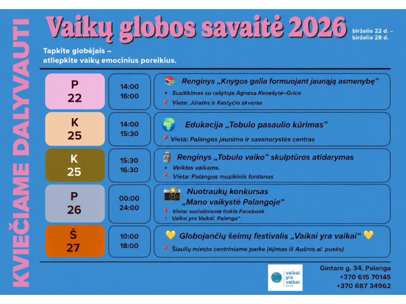 Prasideda Vaikų globos savaitė – visuomenė kviečiama pažvelgti į globą be stereotipų