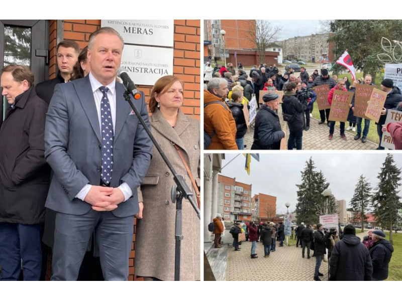Piketas Kretingoje. A.Ziabkaus nuotr.