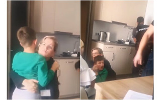 Žaibiškai išplitęs vaiko paėmimo iš motinos vaizdo įrašas: tarnybos įsikišo, nes mažamečiui su mama buvo nesaugu 